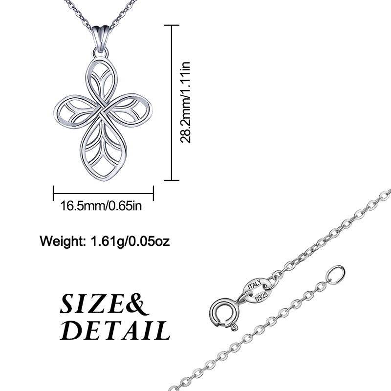 925 Sterling Silver Pendant Necklace Fine Jewelry Good Luck Four Leaf Clover Silver for Women Girls CYD137