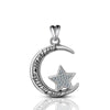 925 Sterling Silver Star Moon Pendants Necklace Women Shiny CZ Pendants with Chain Fine Jewelry For Mother Gift