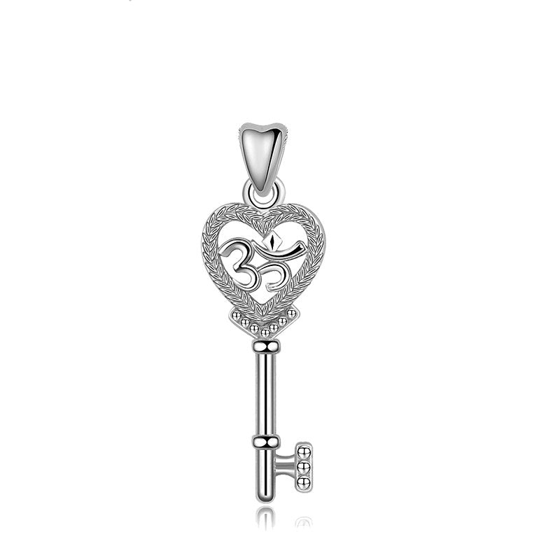925 Sterling Silver Sweet Key of Heart Lock Link Chain Necklaces & Pendants Women Luxury Sterling Silver Jewelry