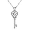 925 Sterling Silver Sweet Key of Heart Lock Link Chain Necklaces & Pendants Women Luxury Sterling Silver Jewelry