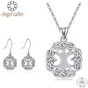 925 Sterling Silver Tree of Life Jewelry Sets Necklace Dangle Earrings Luck Celtics Tree Knot Pendants for Women