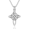 Authentic 925 Sterling Silver Celtics Cross Pendant Necklaces for Women Girls Round Sterling Silver Jewelry Gift