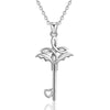 Real 100% 925 Sterling Silver Key of Heart Pendant Necklaces for Women Fashion Silver Jewelry High Quality CYD304