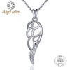 Real 925 Sterling Silver CZ Angel Wing Pendant Necklace 18inch Rolo Chain Fine Jewelry for Women 2020 New CYD135