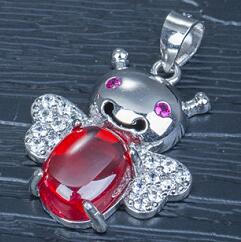 Angel Natural Stone Necklace 17x20mm Silver Necklace Long Fashion Jewelry For Women 2020 Garnet Pendants For Friends