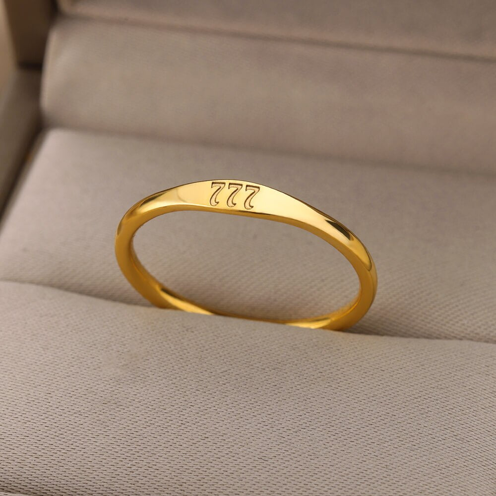 Angel Number Rings for Women Gold Color Stainless Steel Engraved Finger Ring 2023 Trend Aesthetic Wedding Jewerly anillos mujer