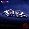 Angel Stud Earring Fashion 925 Sterling Silver Crystal Earrings for Women Girls Nickel Free Wholesale Jewelry