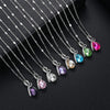 Angel Tears Crystal Necklace for Women Clavicle Chain Rhinestone Choker Neck Pendant Female Stainless Steel Jewelry Party Gift