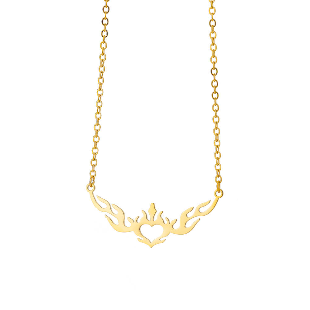 Angel Wing Pendant Necklace for Women Stainless Steel Gold Color Necklaces 2023 Trend Couple Wedding Jewelry collares mujer
