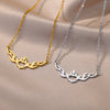 Angel Wing Pendant Necklace for Women Stainless Steel Gold Color Necklaces 2023 Trend Couple Wedding Jewelry collares mujer