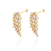Angel Wing Stud Earrings for Women Gold Color Stainless Steel Zircon Earrings  Crystal Wedding Jewelry pendientes mujer