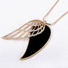 Angel Wings Crystal Pendant Necklaces Women Black 2 Adjustable Feathers Necklace Silvery Rose Gold Jewelry Gift for Girls