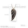 Angel Wings Crystal Pendant Necklaces Women Black 2 Adjustable Feathers Necklace Silvery Rose Gold Jewelry Gift for Girls