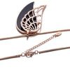 Angel Wings Crystal Pendant Necklaces Women Black 2 Adjustable Feathers Necklace Silvery Rose Gold Jewelry Gift for Girls