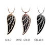 Angel Wings Crystal Pendant Necklaces Women Black 2 Adjustable Feathers Necklace Silvery Rose Gold Jewelry Gift for Girls