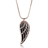Angel Wings Crystal Pendant Necklaces Women Black 2 Adjustable Feathers Necklace Silvery Rose Gold Jewelry Gift for Girls