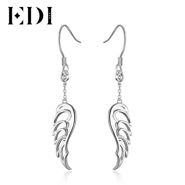 Angel Wings Feather Silver Earrings for Women 925 Sterling Silver Female Earrings For Gift Accessories Dropshipping