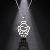 Angle Wings Baby Boy Girl Necklace Kid Cute Child Heart Gold Color Stainless Steel Chain Pendant Gift For Woman Man Jewelry