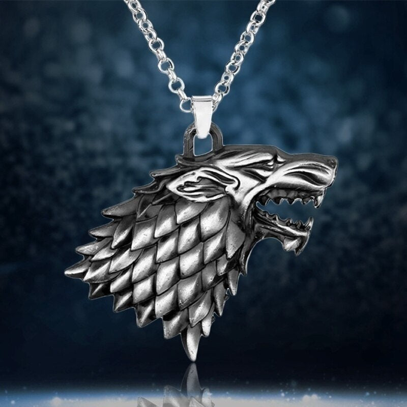 Angry Wolf Head Pendant Men's Necklace Style Metal Animal Accessories Party Jewelry Online Games Anime