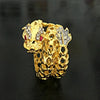 Animal Dragon Shape Hollow Ring Men's Ring Metal Crystal Inlaid Ring Accessories Party Jewelry Size 6-10