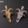 Animal Goat head Pendant Hip Hop Color Zircon Necklace Iced Out Cubic Zirconia Jewelry For Men