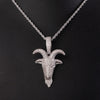 Animal Goat head Pendant Hip Hop Color Zircon Necklace Iced Out Cubic Zirconia Jewelry For Men