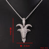 Animal Goat head Pendant Hip Hop Color Zircon Necklace Iced Out Cubic Zirconia Jewelry For Men
