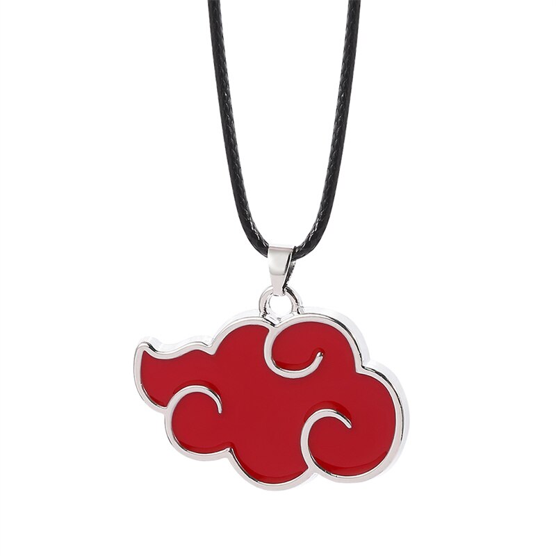 Anime Akatsuki Member Red Cloud Pendant Necklace Cosplay Konoha Village Ninja Kakashi Logo Necklace Ladies Men's Jewelry
