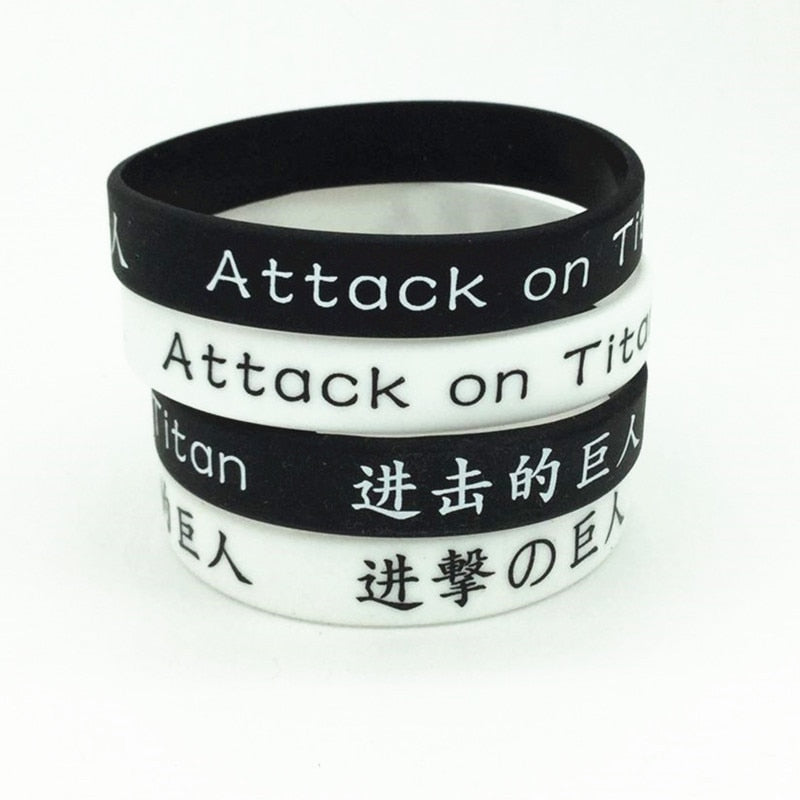 Anime Attack On Titan Wings Sport Wristband Male Rubber Silicone Bracelet Cartoon Figure Cosplay Hand Circle Bracelet