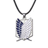 Anime Attack on Titan Cosplay Necklace Eren Jaeger Key Levi Survey Corps Logo Pendant Necklace Fans Collection Gift