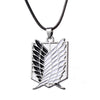 Anime Attack on Titan Cosplay Necklace Eren Jaeger Key Levi Survey Corps Logo Pendant Necklace Fans Collection Gift
