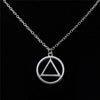 Anime Choker Necklace Akatsuki Red Cloud Ninja Hokage Pendant Triangle Circle Geometric Statement Necklace For Men Women