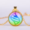 Anime Game Mega Stone Necklace Cosplay Glass Crystal Cabochon Alloy Pendant Jewelry Choker Unisex Prop Accessories Gift
