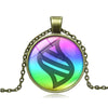 Anime Game Mega Stone Necklace Cosplay Glass Crystal Cabochon Alloy Pendant Jewelry Choker Unisex Prop Accessories Gift