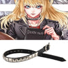 Anime Hip Hop Choker Death Note Misa Amane Necklace For Men Women Punk Rivet Collar Pendant Leather Necklace Cosplay Gifts