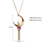 Anime Jewelry Crescent Fairy Fairy Rod Pendant Necklace Lady Necklace Metal Crystal Inlaid Necklace Pendant Accessories Jewelry