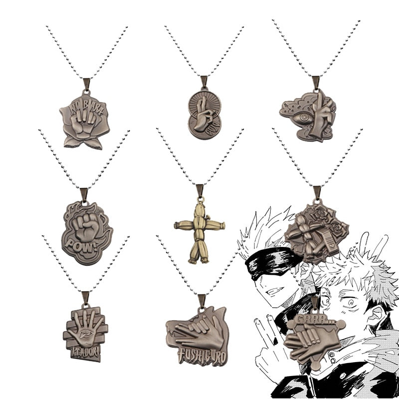 Anime Jujutsu Kaisen Necklace Gojo Satoru Key Pendant Chain Choker Yuji Itadori Necklaces Charm Gifts Jewelry collares