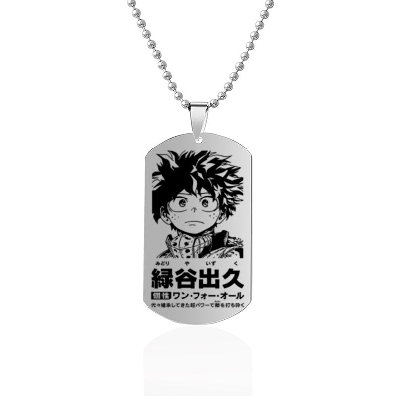 Anime My Hero Academia Necklace Silver Color Midoriya Izuku Bakugou Katsuki Rectangle Dog Tags ID Necklaces