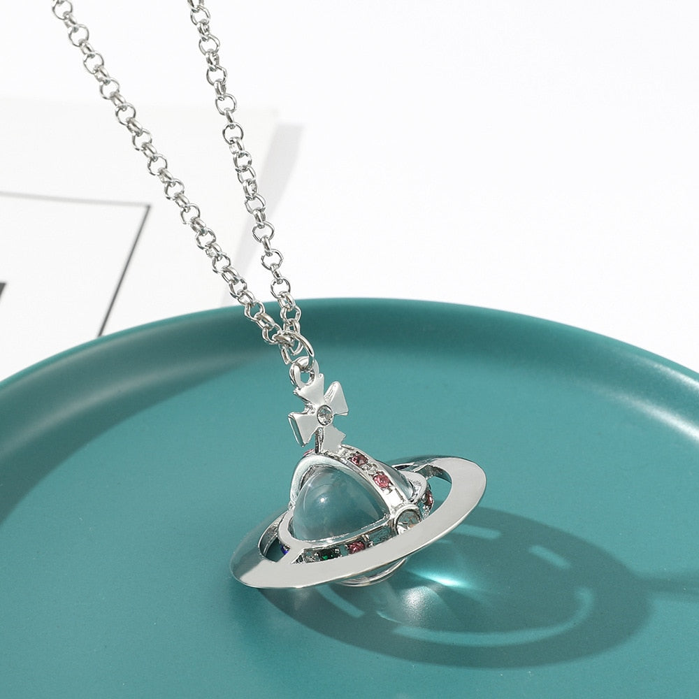 Anime Nana Necklace Large Sweet and Cool Style Crystal Saturn Lady Pendant Halloween Gift