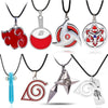 Anime Necklace 2021 Jewelry Prop Pendants Necklaces Leather Rope Kakashi Konoha Symbol Kunai Shuriken Dart Neck Choker