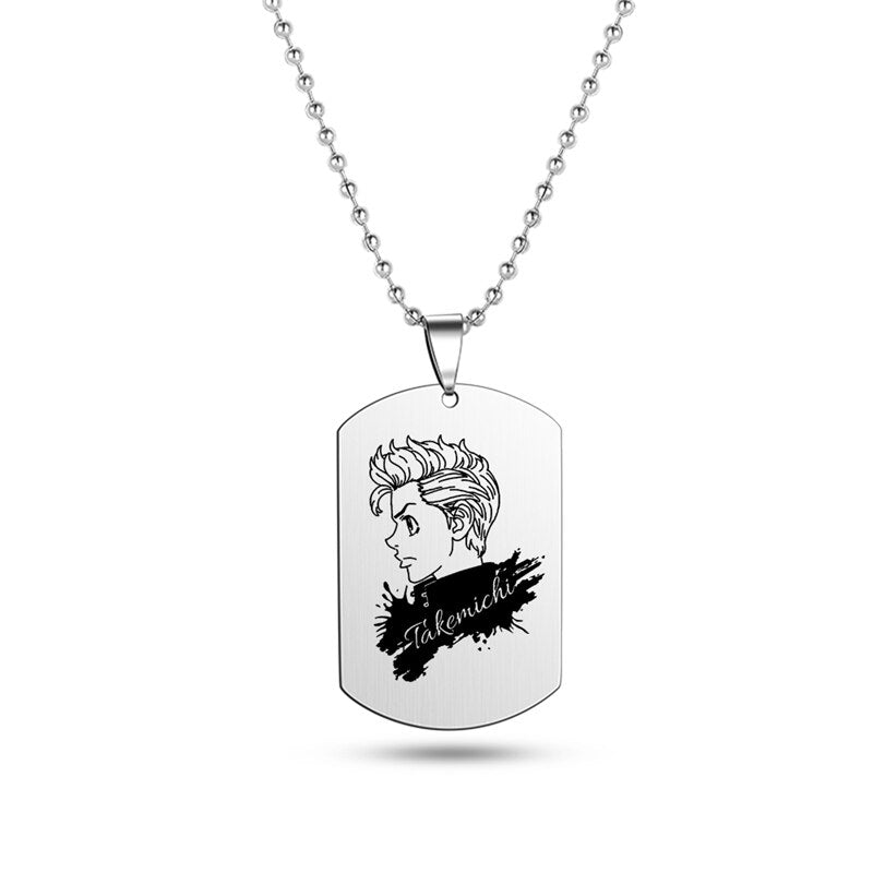 Anime Tokyo Revengers Stainless Steel Pendant Necklace Cosplay Kazutora Mitsuya Chifuyu Baji Ken Mikey Takemichi Necklaces