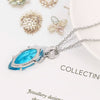 Anime series final fantasy blue Big Crystal Pendant Necklace cosplay Jewelry Women men Accessories link Chain vintage Necklaces