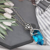 Anime series final fantasy blue Big Crystal Pendant Necklace cosplay Jewelry Women men Accessories link Chain vintage Necklaces