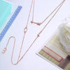 925 Sterling Silver Long Chain Love Letter Pendent Arrow Shape Cubic Zirconia Stone Pave 2 Colors For Women Party