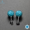 925 Sterling Silver Natural Handmade Designer Fine Jewelry Vintage Stud Shamballa Earrings for Women Brincos Bijoux