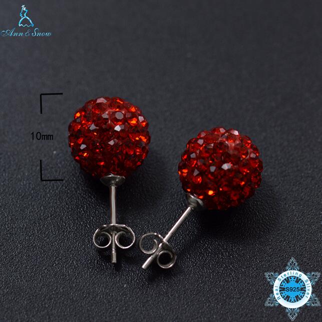 925 Sterling Silver Stud Earrings Crystals Ball Beads Fine Jewelry For Women Cute Style AAA CZ Stone 2020 New Design