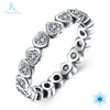 Ann&Snow Authentic 100% 925 Sterling Silver Love Heart Forever More Stackable Ring Clear CZ Jewelry New Year Presents