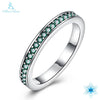 Ann&Snow The Christmas DEALS Authentic 925 Sterling Silver 6 Colors Dazzling CZ Stackable Rings for Women Wedding Jewelry