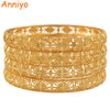 4PCS/LOT, Dubai Gold Color Bangle for Women Ethiopian Bracelets Middle East Best Wedding Gifts Jewelry African #086806