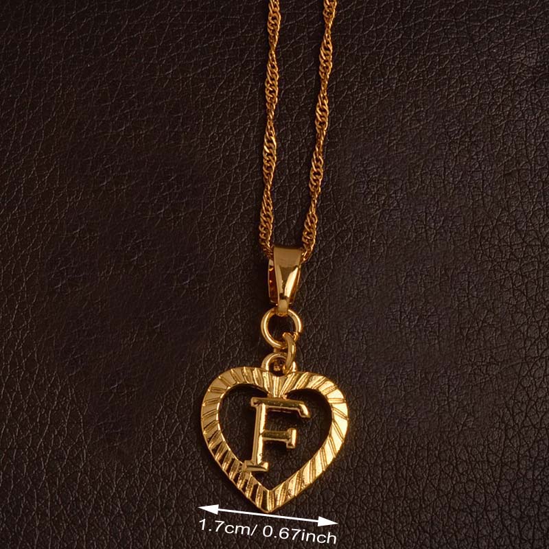 A-Z Letters Necklaces Gold Color Charm Alphabet Pendant for Women Girls English Initial Jewelry Gifts #114106P